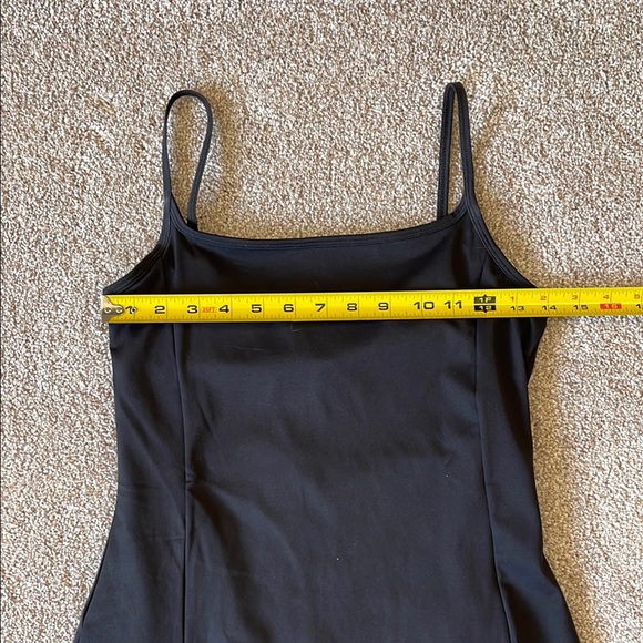 Women's Spaghetti Strap Tennis Dress with Shorts Workout Side Slit Active Black - Picture 15 of 15